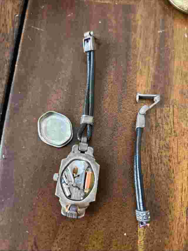 Vintage JUDITH JACK JJ 925 Sterling Marcasite Abalone Leather Band Ladies Watch