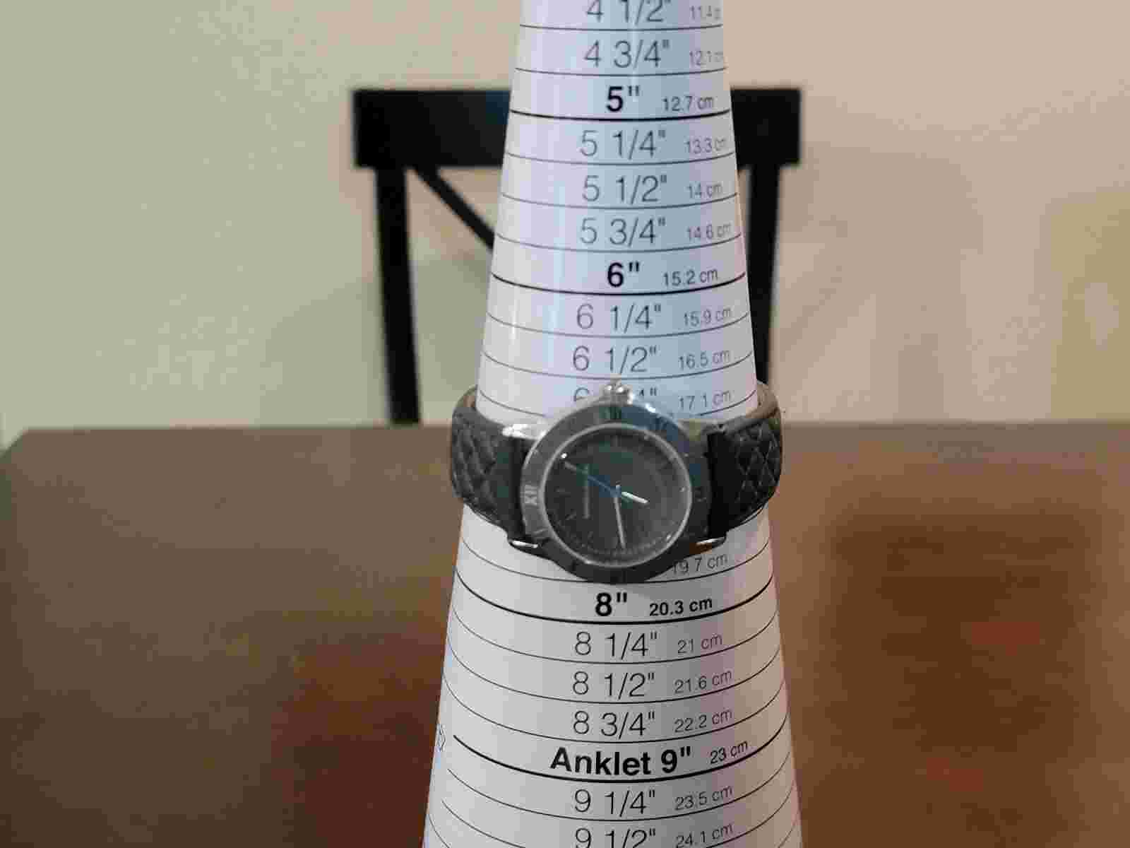 Kenneth Jay Lane Women's  Sliver tone gray leather band watch