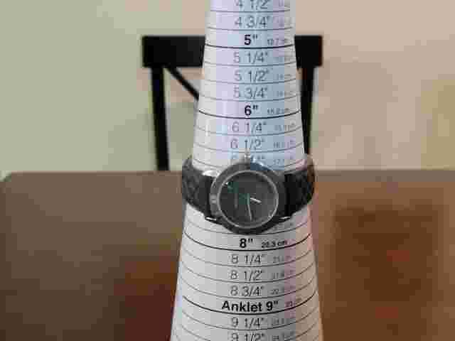 Kenneth Jay Lane Women's  Sliver tone gray leather band watch