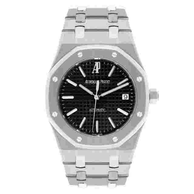 Audemars Piguet Royal Oak Black Dial Steel Mens Watch 15300ST