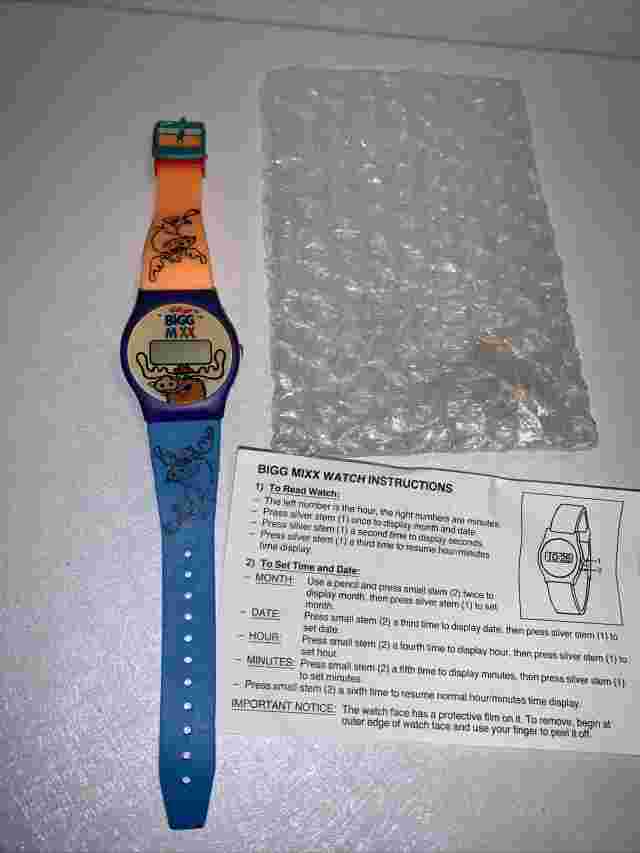 VINTAGE KELLOGG’S BIGG MIXX CEREAL PREMIUM WRIST WATCH INSTRUCTIONS UNTESTED
