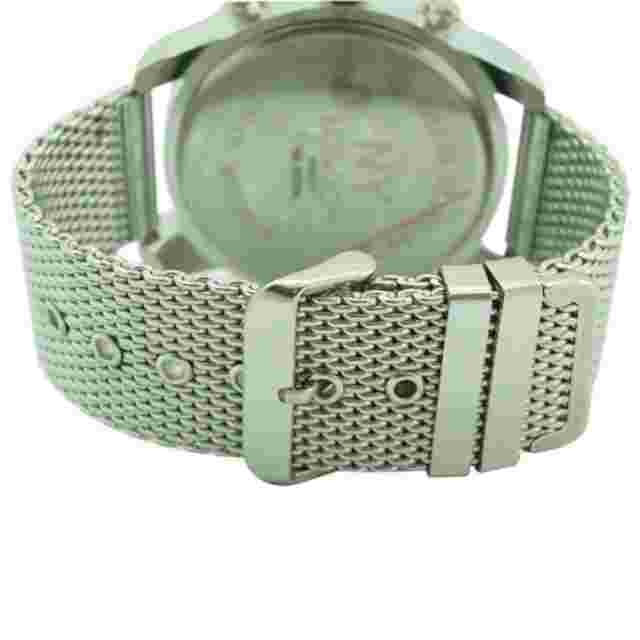 NEW NY London 4777 Men's 02 03 04 Big Hour Rotating Bezel Silver Mesh Band Watch