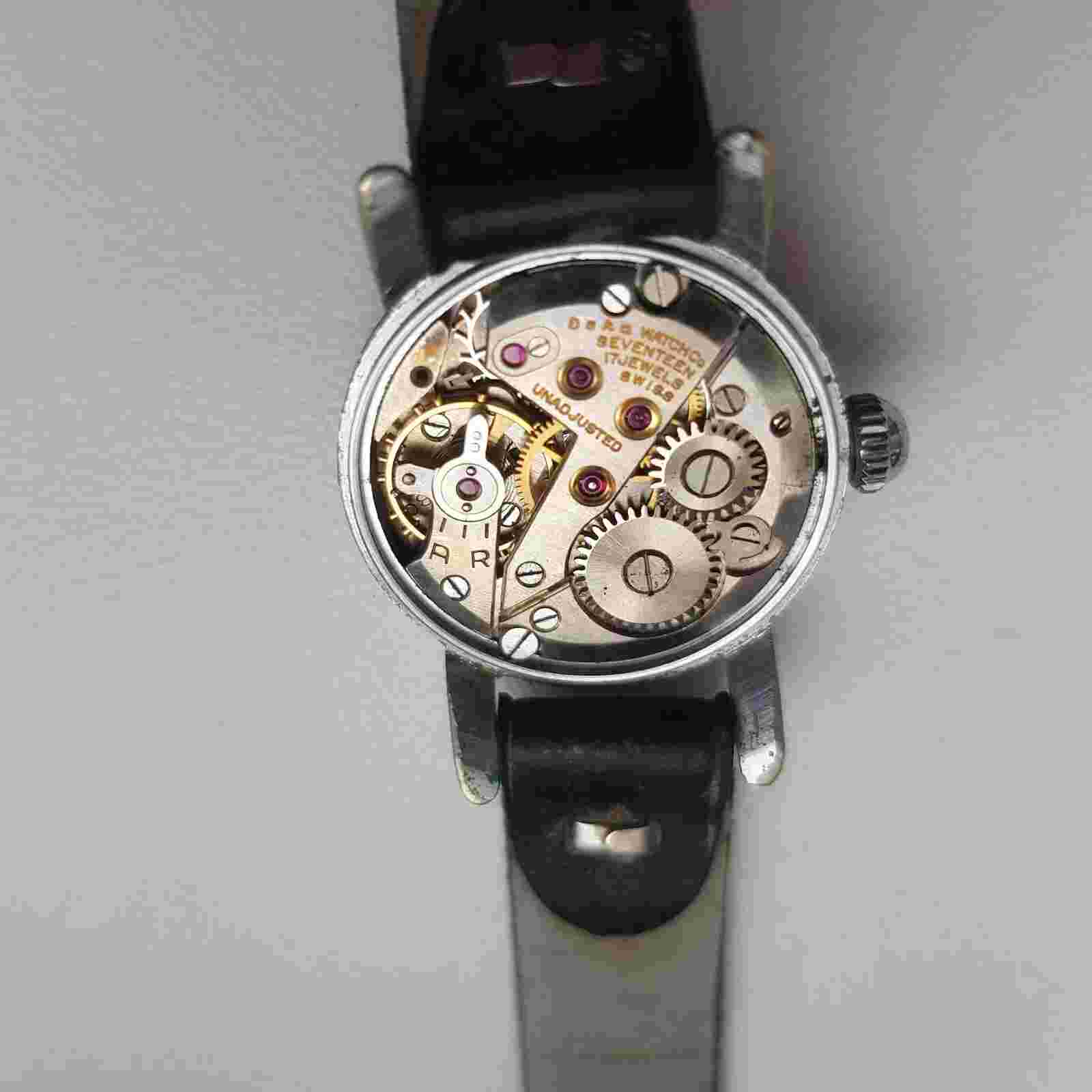 Vintage Small Watch ESKA 999 17 Jewels Swiss Made Military