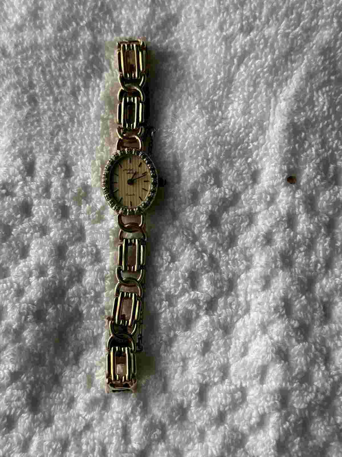 Michael Anthony Watch Womens 14k Yellow Gold Diamond New Battery 7” Wrist 19gram