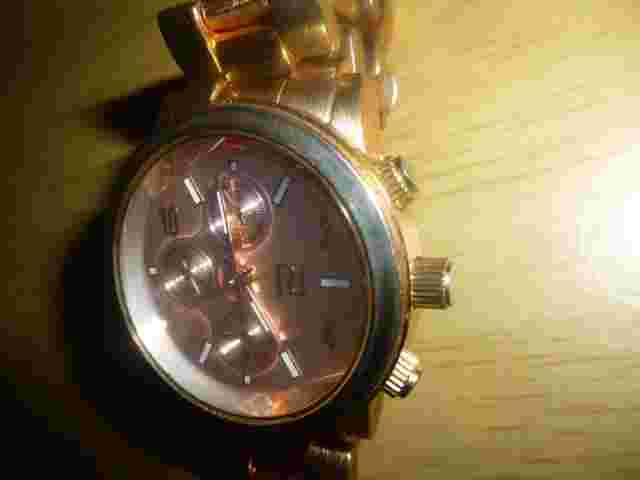 Vintage mens River Island quartz watch. 3 faux dials. Bracelet. WEAR. (D33WB)