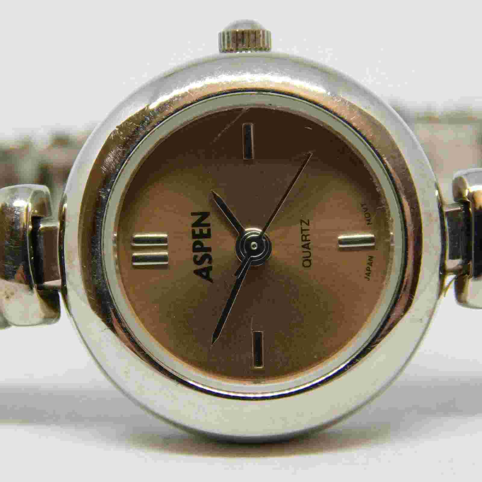 ASPEN P-BAJGA Two Tone Quartz Analog Ladies Watch Sz. 6 1/4"