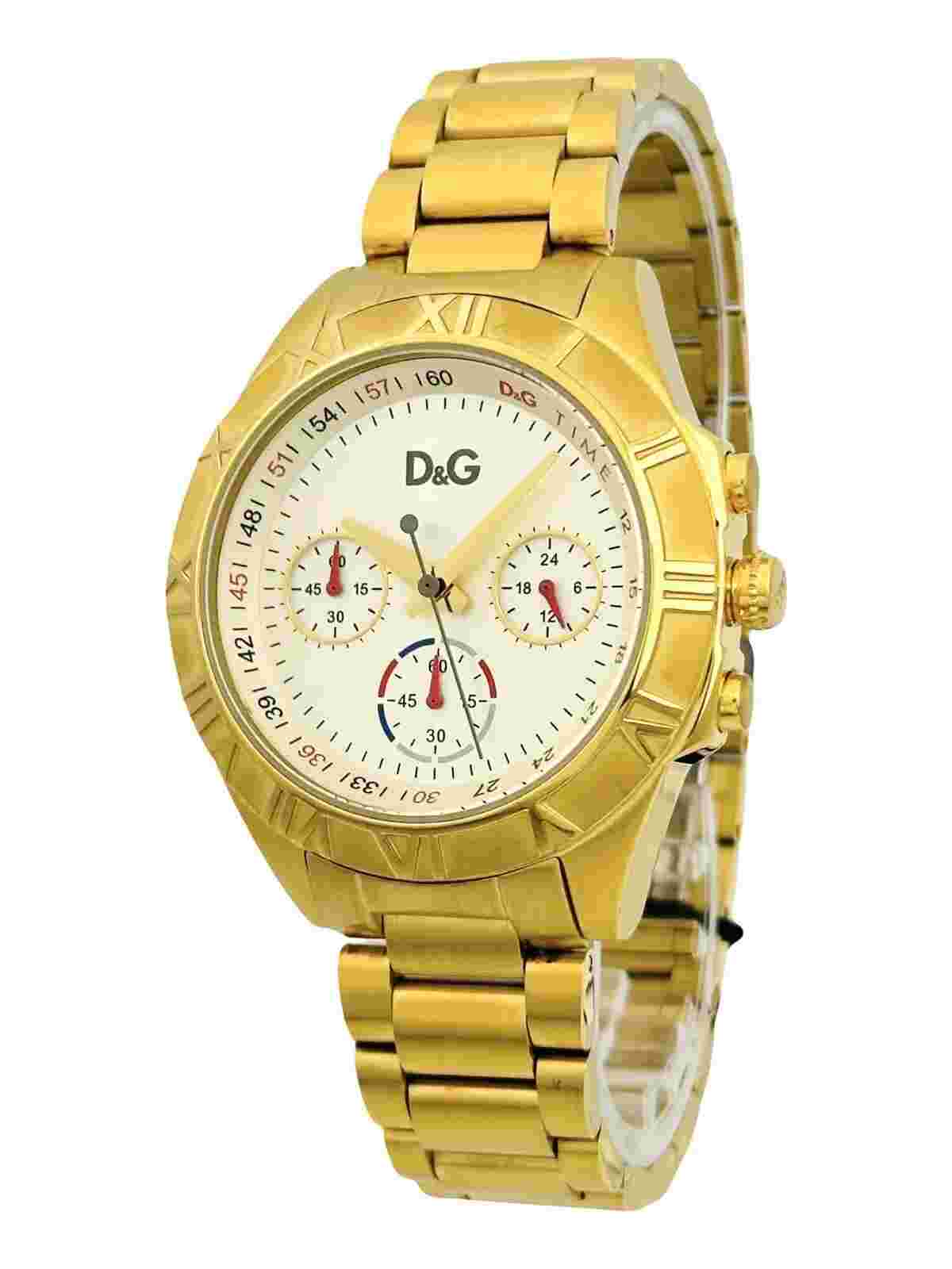 D&G Dolce & Gabbana DW0446 Women's Pampelonne Gold Multi-function Chrono. Watch