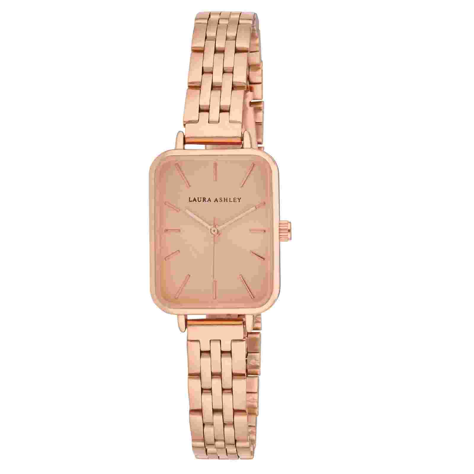 Laura Ashley Women's Rectangular 22mm Link Bracelet Watch (LA2093)