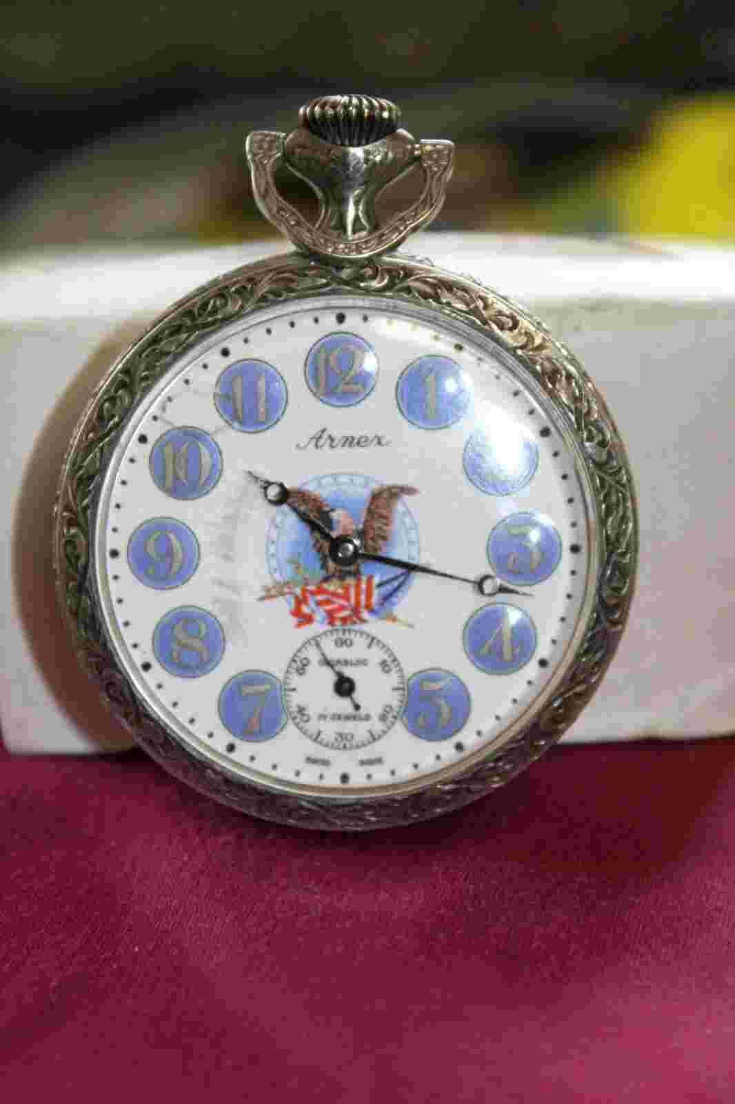 ARNEX JOHN F & ROBERT KENNEDY MEMORIAL POCKET WATCH TESTED AND WORKING
