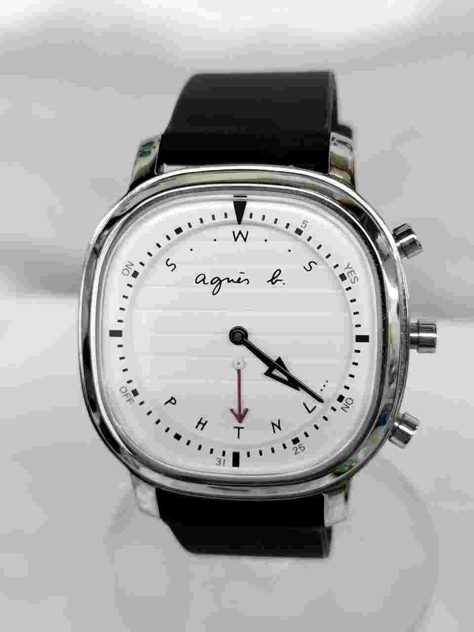 Agnes b N877 Quartz Analog Stainless Men's Watch Preowned