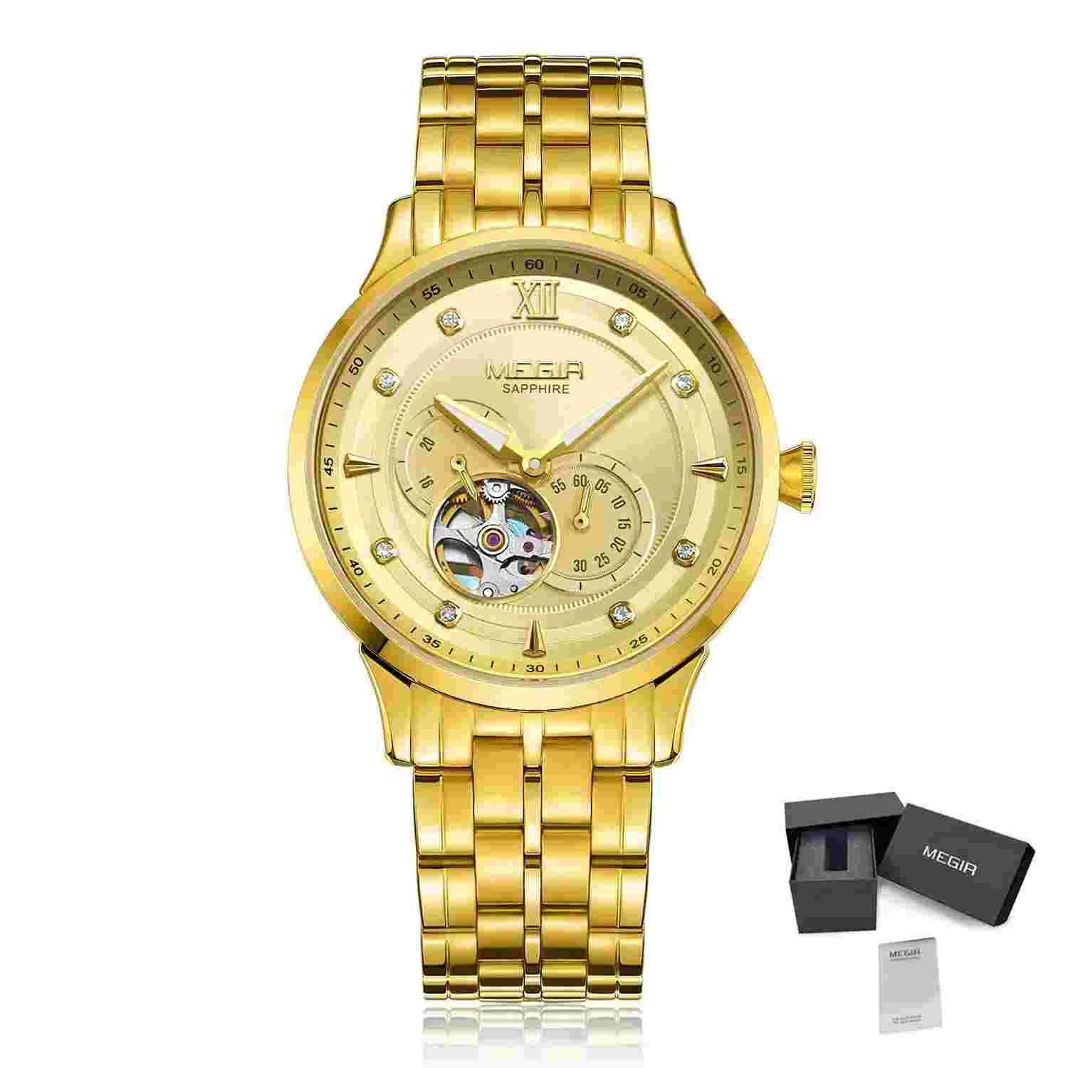 Luxury Men Watches Stainless Steel Automatic Mechanical Watch Sapphire Steel C