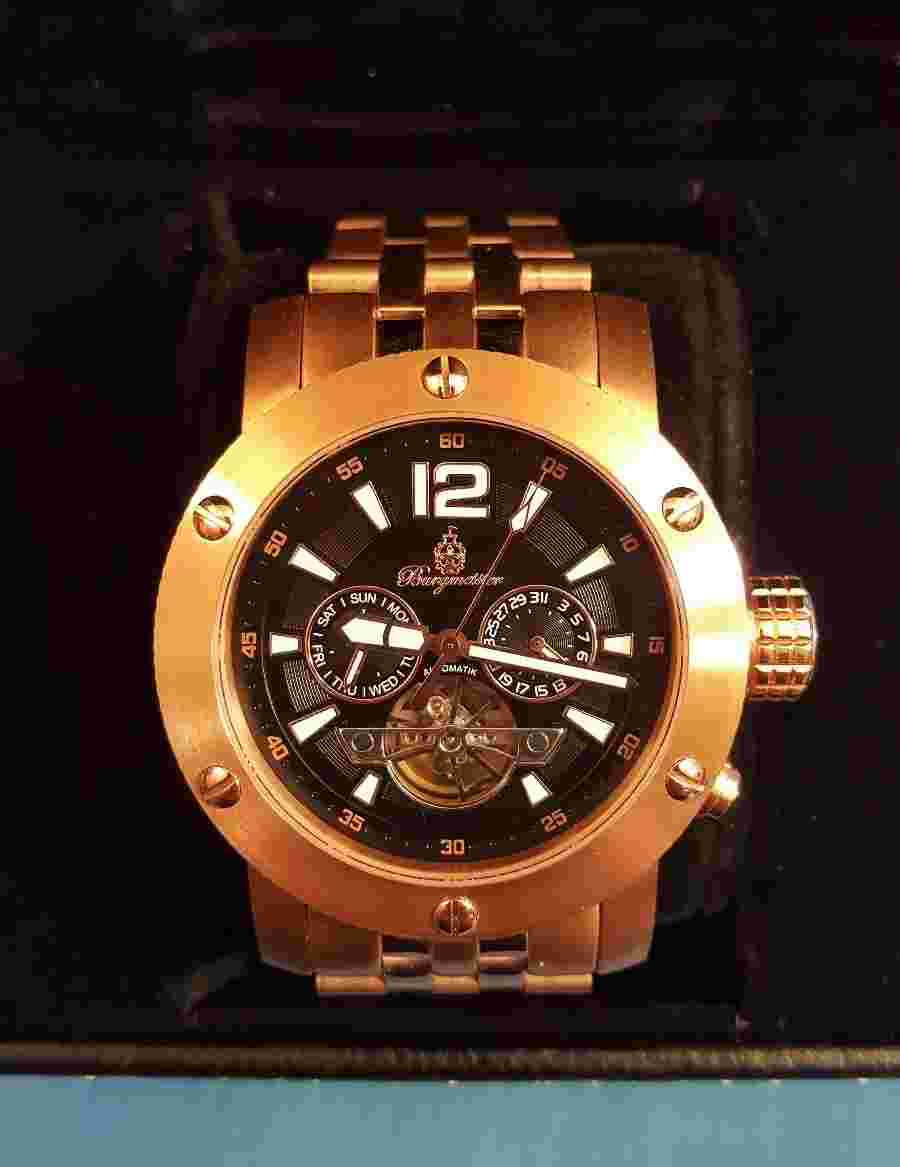 Burgmeister Men's BM329-328 Analog Display Automatic Self Wind Rose Gold Watch