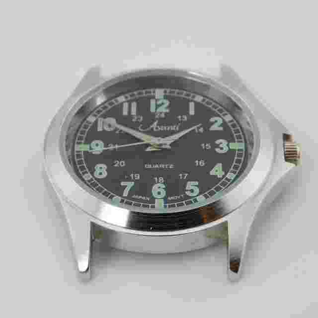 Avanti Military Style Quartz Watch Model S60-02 With Black Leather Band Works