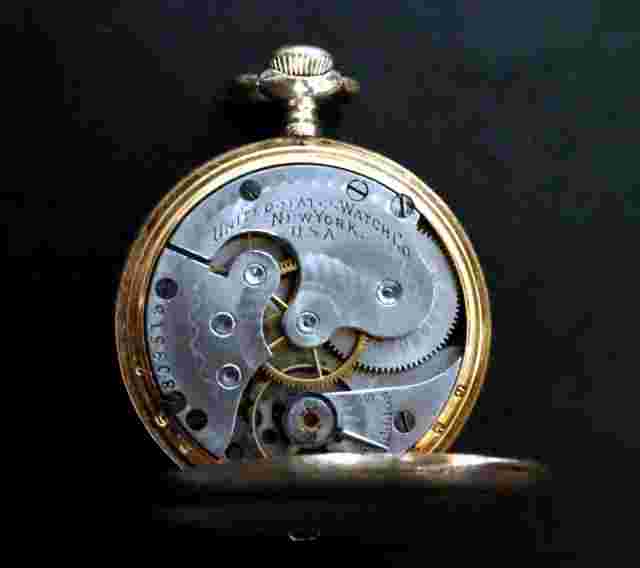 B&B royal case United States Watch Co pocket watch Floral Dial