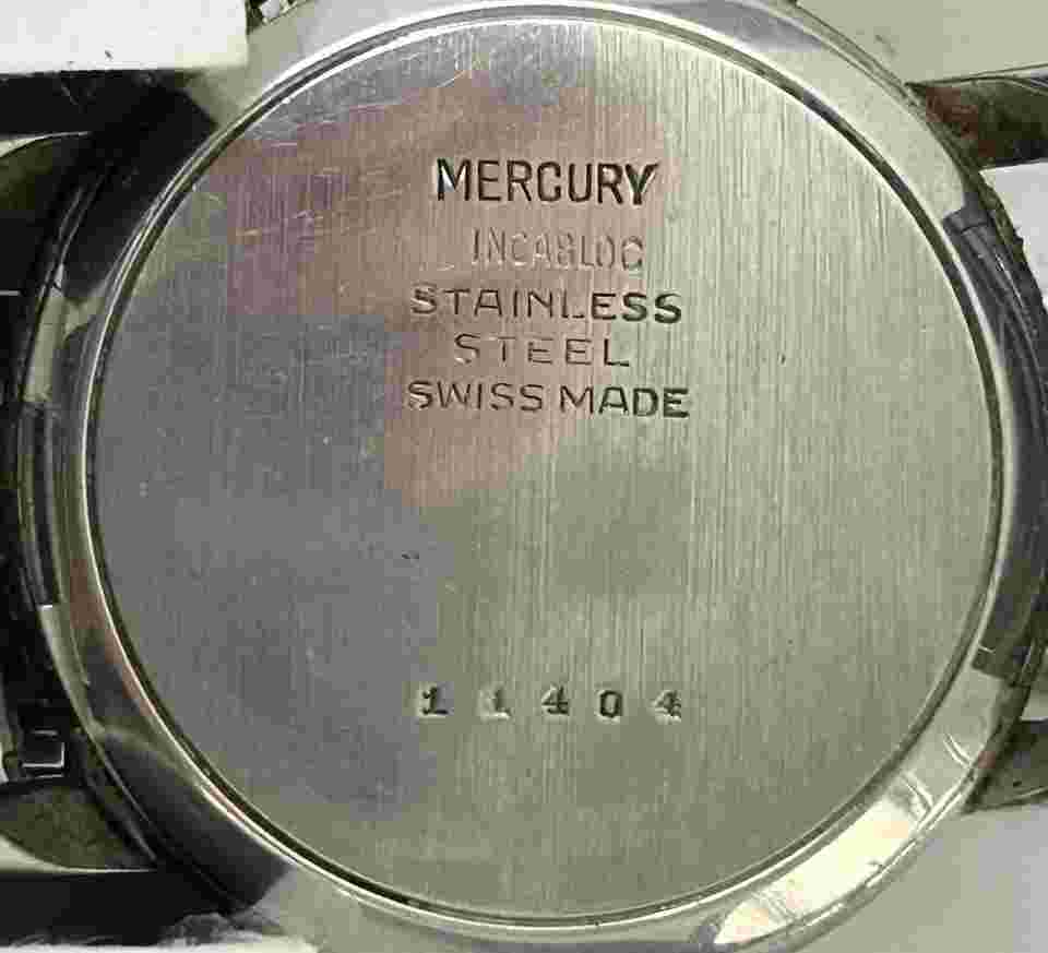 Vintage 1950s Mercury 17 Jewel Mechanical Triple Calendar  Unisex Watch Silver