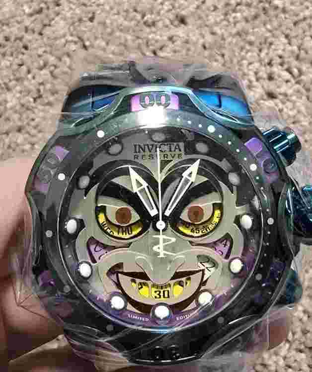 Invicta 30124 Reserve DC Comics Joker 52mm Men's Watch - Green/Purple