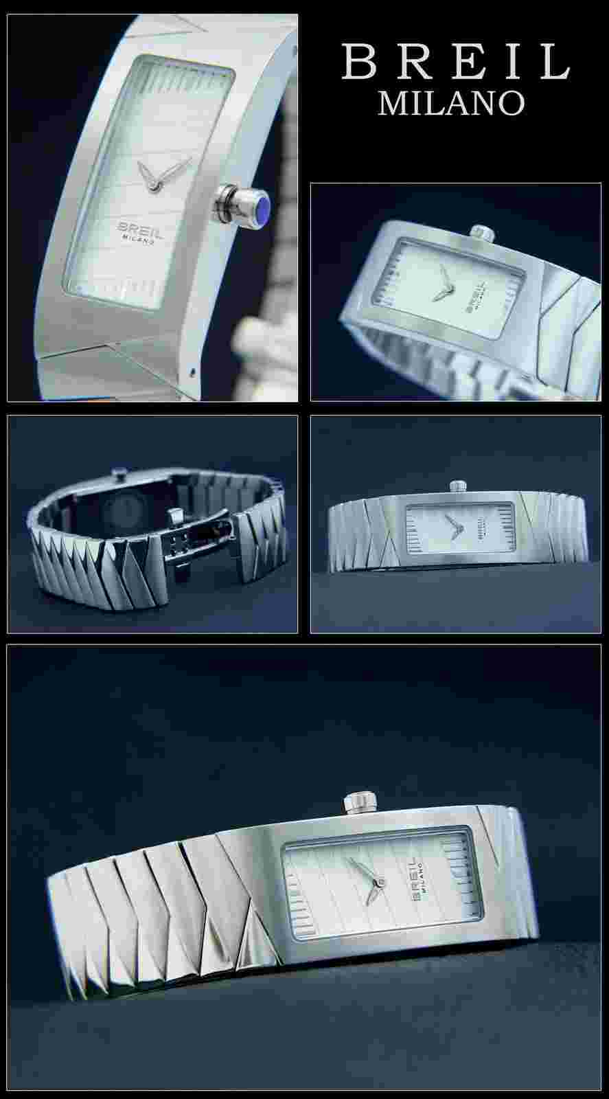 Breil Milano Unisex Designer Watch BW0344 Stainless Steel Italian Design Cuff