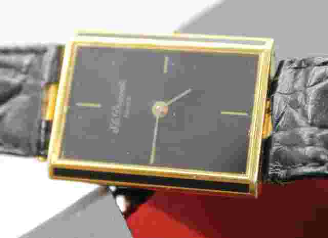 RARE S.T.DUPONT LAQUE DE CHINE PARIS TANK VINTAG GOLD PLATED SWISS 90s MEN WATCH