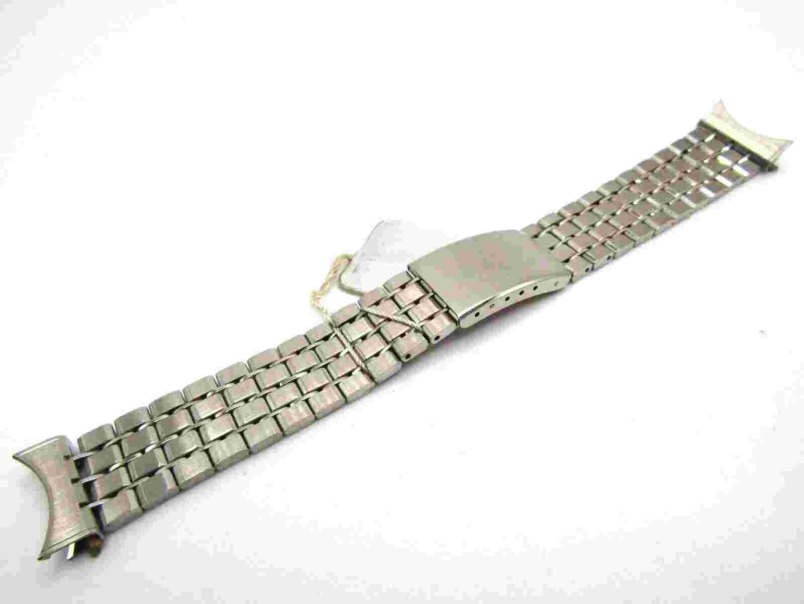 Vintage New Ultra Rare Kreisler Stelux Curved Ends 19mm Bracelet Brick Bullet
