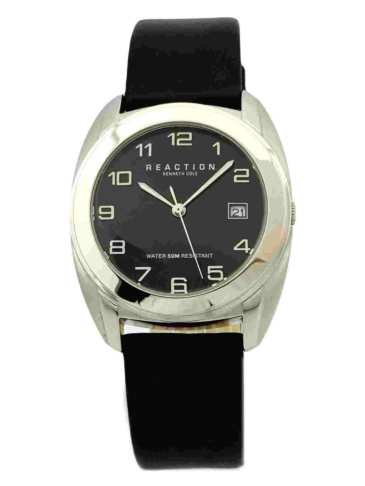 Reaction By Kenneth Cole RK1017 Dark Blue Dial Dark Brown Leather Strap Watch