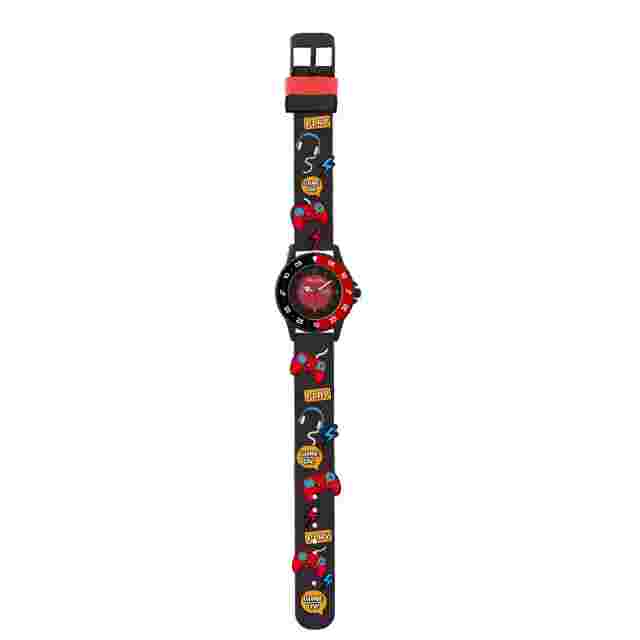 Tikkers Boys Time Teacher Gamer Theme 3D Print Rubber Strap Watch - NTK0030