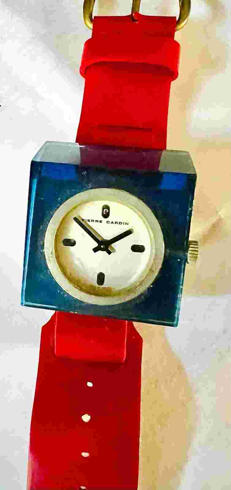 Pierre Cardin Jaeger Space Age Asymmetric Watch Vintage 1970s Designer Pop Art