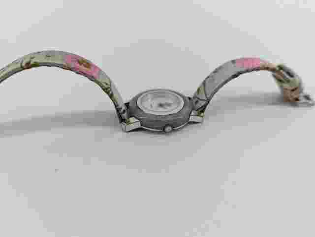 ARIA FLORAL SATIN STYLE BAND Jade Bezel stainless steel watch