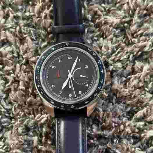 Elevon Bombardier Mens Watch Blue and Polished Stainless Steel