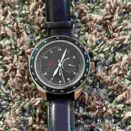 Elevon Bombardier Mens Watch Blue and Polished Stainless Steel