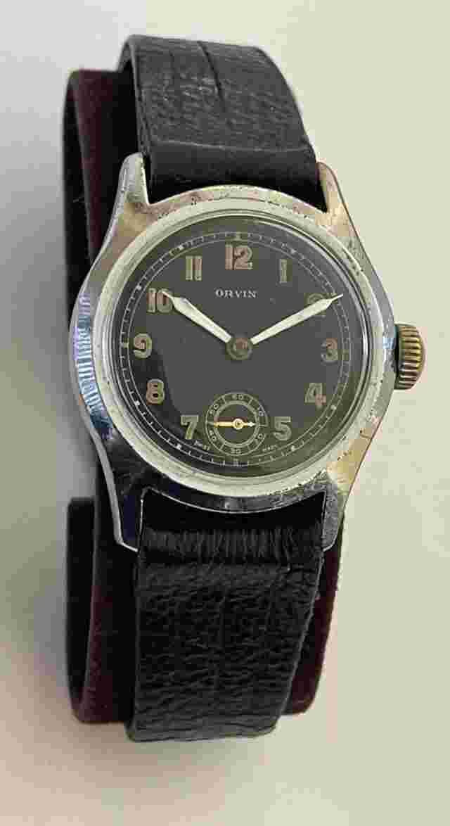 Vintage Military ORVIN Watch 17 Jewels Orvin 101/2A Adjusted Rolex Victory Case