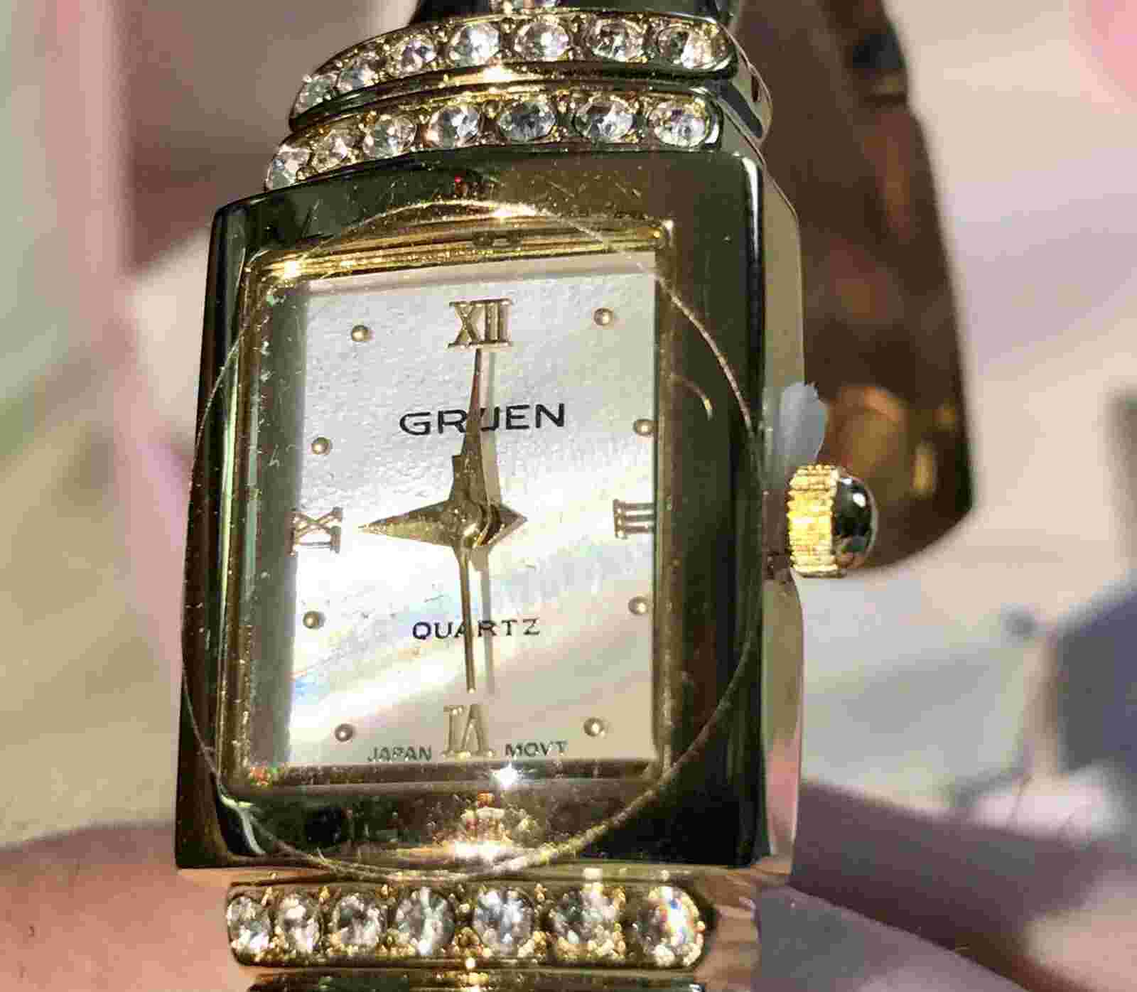 Vintage Ladies Gruen Watch M.I.B. Never Used “fancy Bracelet” Design