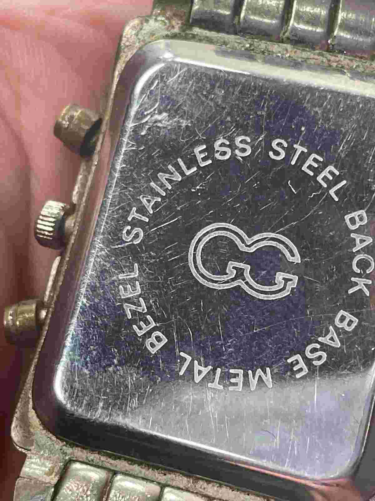 NY & Company square watch with mother of pearl dial and silver tone case