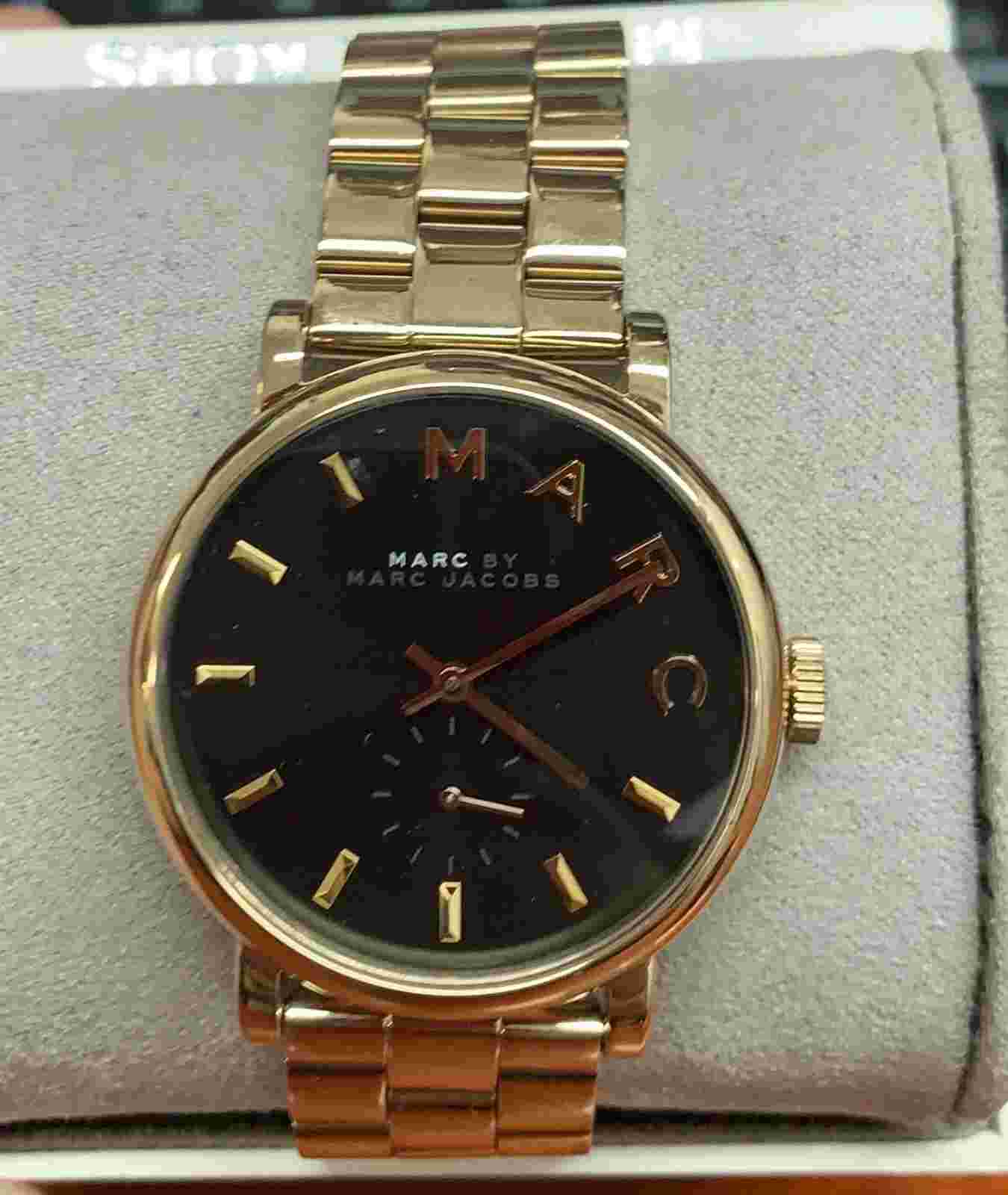 Marc Jacobs MBM3355 Baker Black Dial Gold Tone Stainless Steel Women's Watch