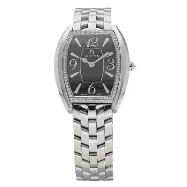 MILUS CIRINA CIR201 DIAMONDS STAINLESS STEEL TONNEAU 31MM QUARTZ WOMEN'S WATCH