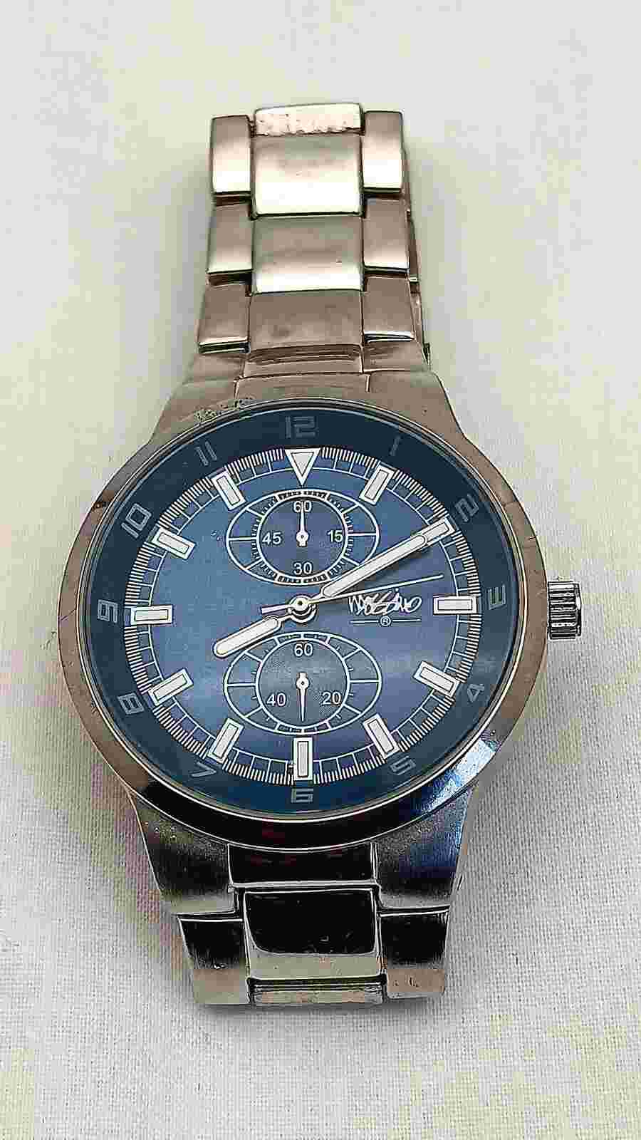 MOSSIMO MENS VINTAGE Blue STAINLESS STEEL WATCH B4