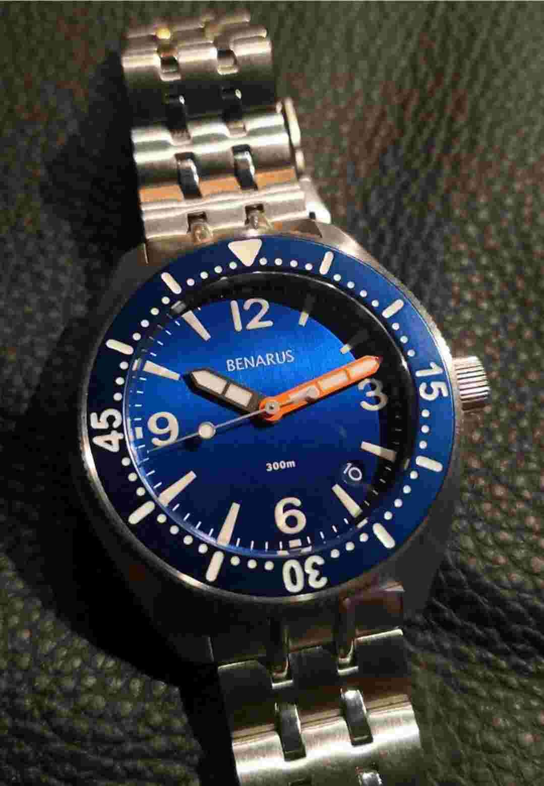 Benarus Bonito Dive Watch Bonito blue brushed 42mm Shipped from USA