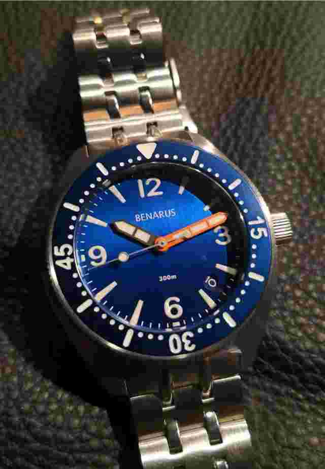 Benarus Bonito Dive Watch Bonito blue brushed 42mm Shipped from USA