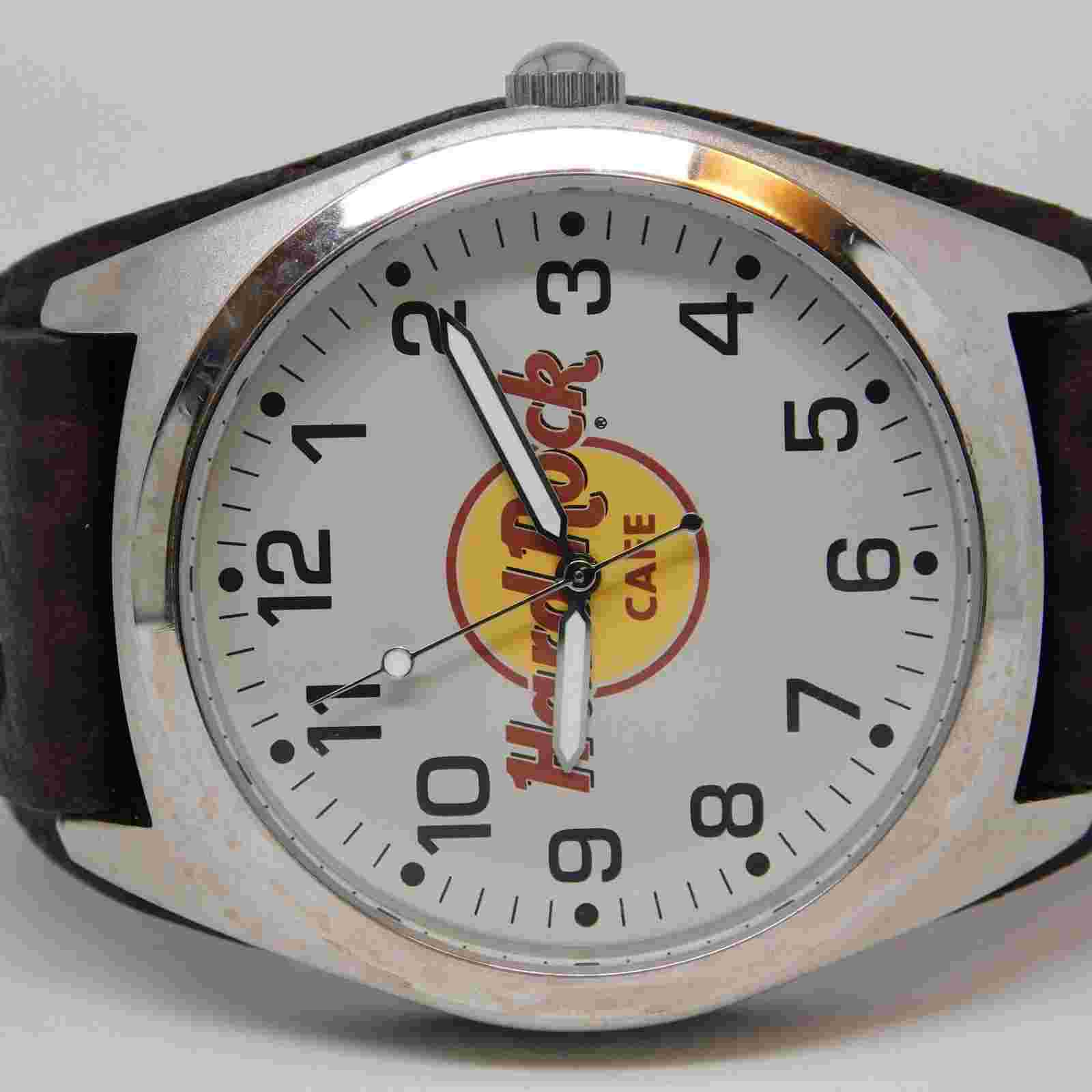 Hard Rock Cafe Genuine Leather Quartz Analog Men's Watch New Battery