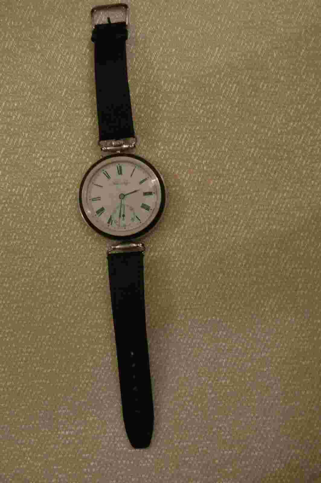 Павелъ Буре/Paul Buhre Vintage Steel and Silver Wristwatch 51mm working