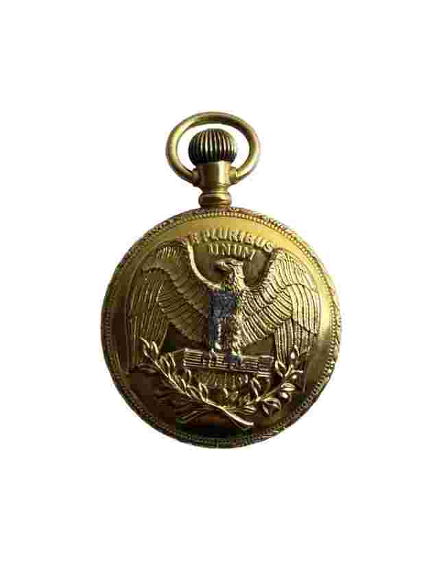 Vintage Sears Roebuck and Co. Pocket Watch 17 Jewels Working Hunting Scene