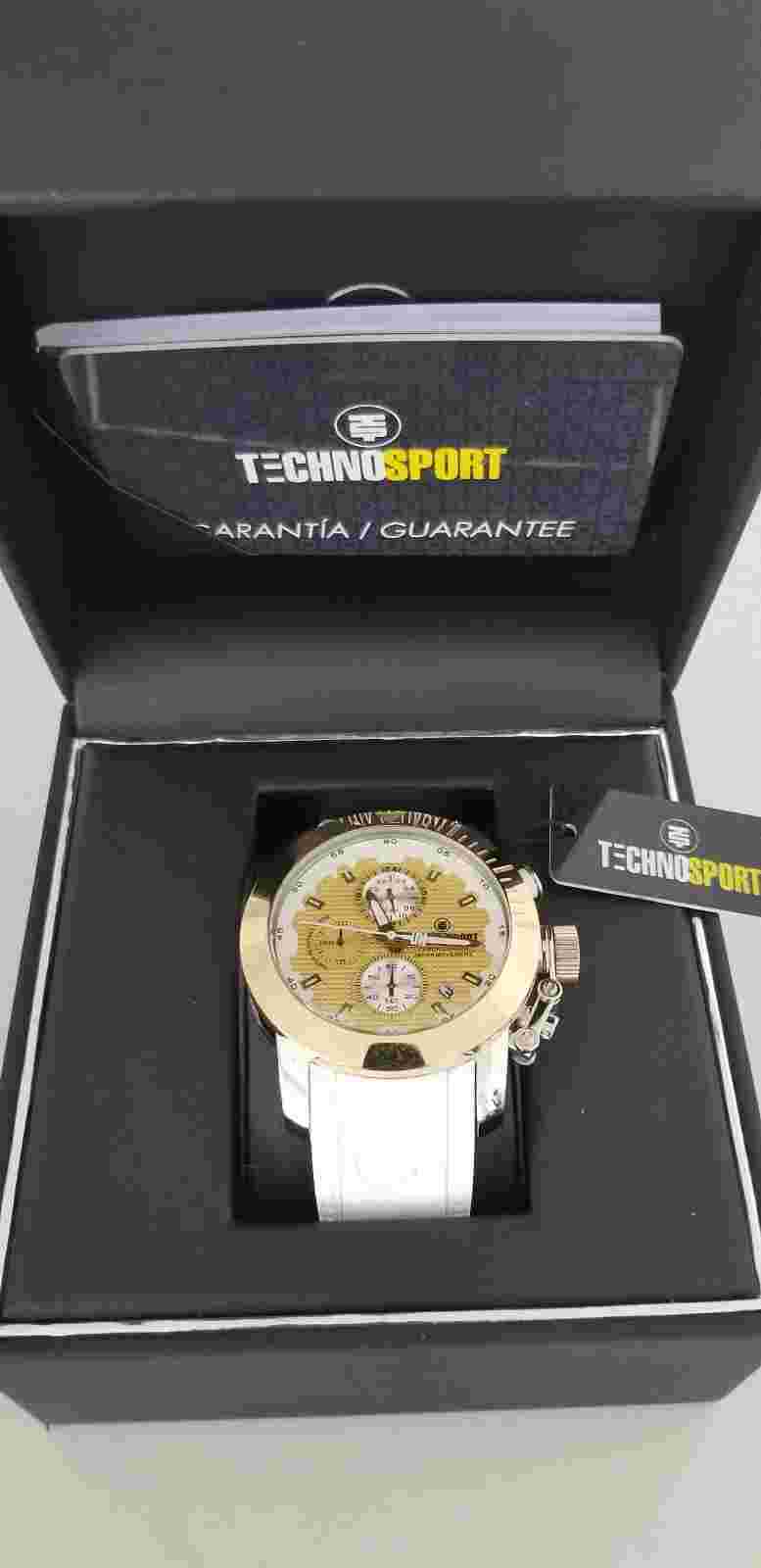 TechnoSport Ts-231-2 Unisex Sports Gold-tone & White Watch Japan Chronograph