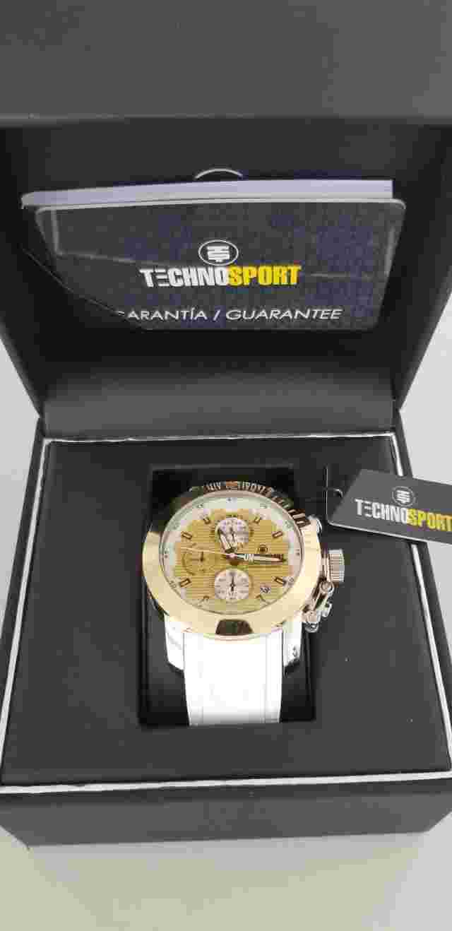 TechnoSport Ts-231-2 Unisex Sports Gold-tone & White Watch Japan Chronograph