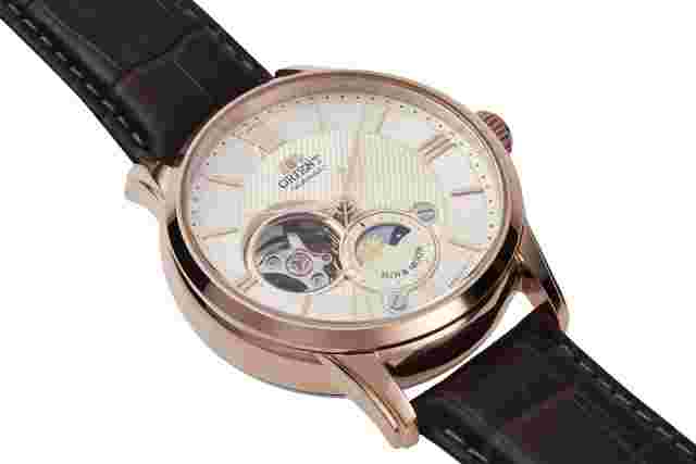 Orient Classic Semi Skeleton Sun & Moon Mechanical Watch Rn-as0002s Men