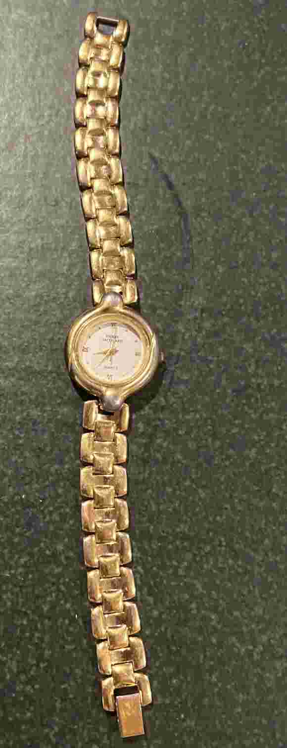Pierre Jacquard Ladies Quartz Watch Gold Tone Seconds Hand  Untested/As Is
