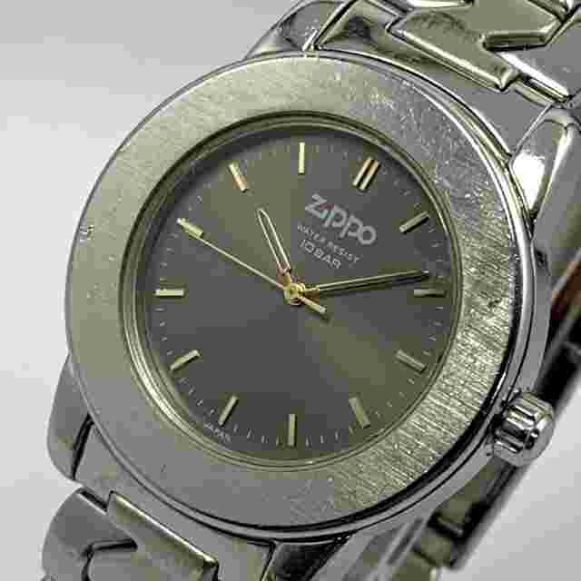 927 Working Product Zippo Men'S Watch Grey Battery Replaced Quartzpopular Rare V