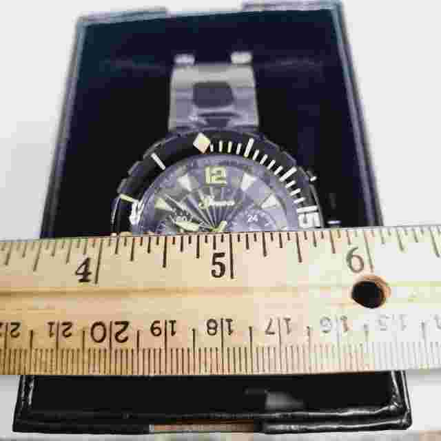 Men's Multifunction Quartz Movement watch w/black stainless steel strap46mm face