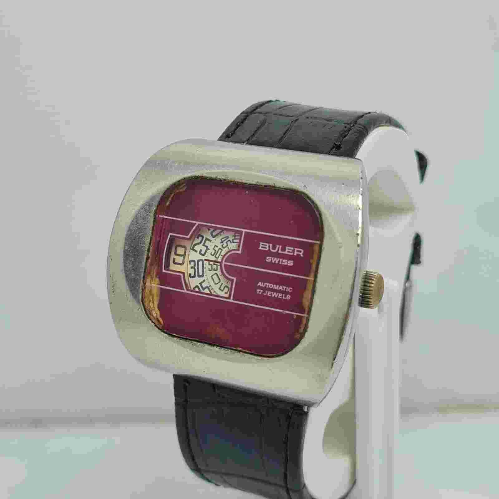 Buler Automatic Jump Hour Swiss Vintage Men's Watch