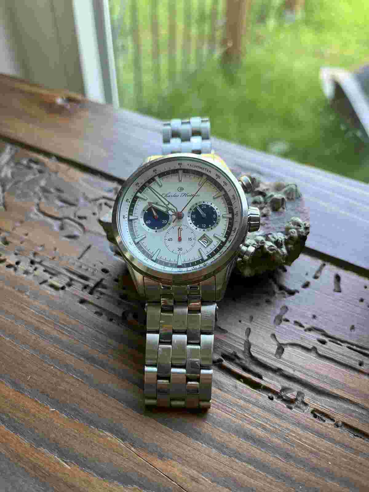 CHARLES HUTTON ARISTOCRAT 78468-10E STAINLESS STEEL MENS CHRONO WATCH 44 MM