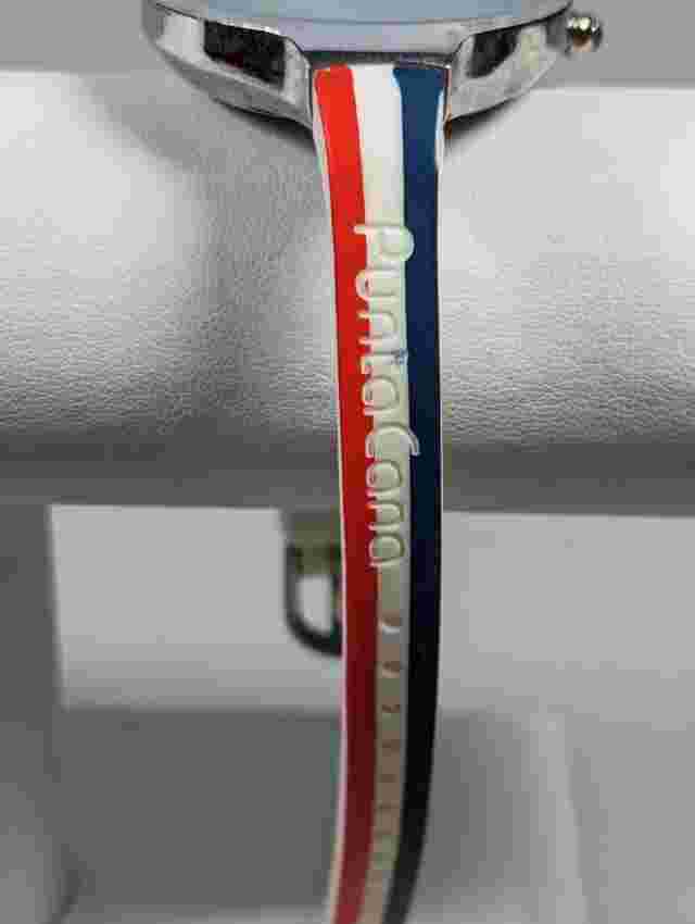 Dominican Republic Round Silver Tone Case Silicone Band Watch