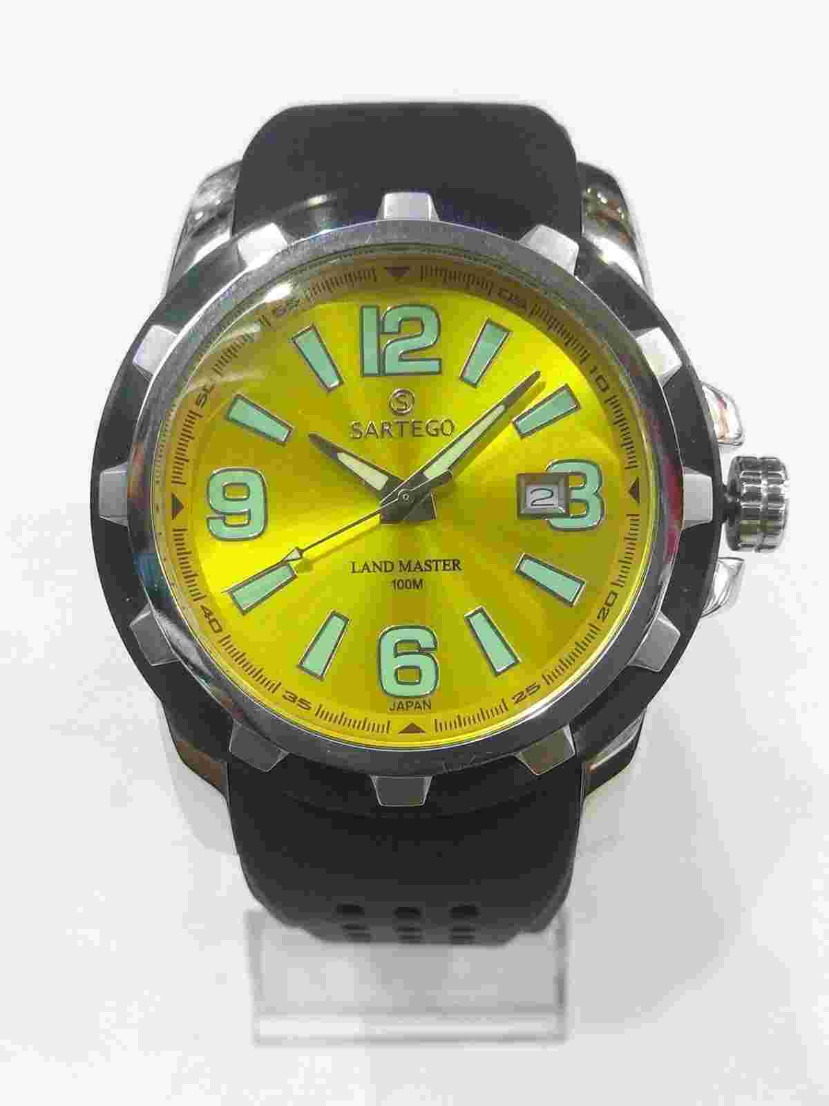 Sartego Land Master Quartz 100 meter rubber band sporty watch SQQ45